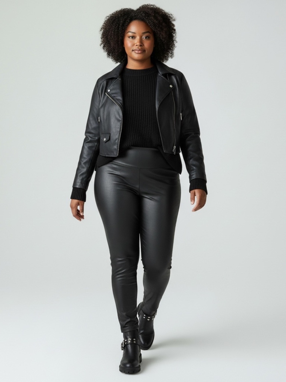 Zenana High-Waist Faux Leather Leggings medium nwt